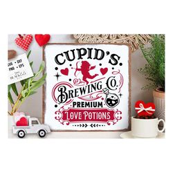 Cupid's Brewing Co SVG, Farmhouse Valentine svg, Cupid's Brewing Co SVG, Cupid's Round label svg, Love potion svg, Premi