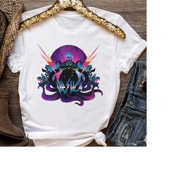 Disney Villains Ursula 90s Rock Band Neon Shirt, Disneyland Vacation Holiday Trip, Unisex T-shirt Family Birthday Gift A