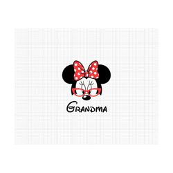 Grandma, Red Bow Glasses, Family, Minnie Mouse, Nana, Svg and Png Formats, Cut, Cricut, Silhouette, Instant Download