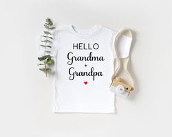 Hello Grandma And Grandpa,Promoted To New Grandparent,Pregnancy Announcement, Coming Soon New Baby Gift,Baby Announcemen