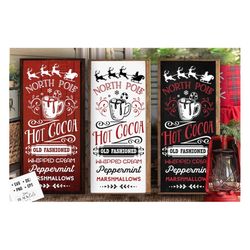Hot cocoa poster, Vertical sign svg, Christmas porch sign svg, Hot cocoa svg,  Old fashioned hot cocoa svg, Vintage hot