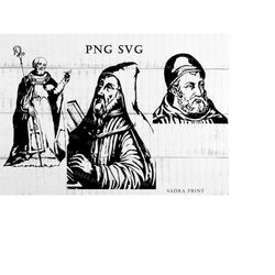 3 different files in SVG PNG JPG files St Augustine  Silhouette Wall art print files for cut Instant digital files