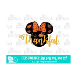 Thankful Mouse SVG, Fall Autumn 2022 SVG, Thanksgiving SVG, Digital Cut Files in svg dxf png jpg, Printable Clipart, Ins