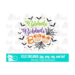 Bibbidi Bobbidi Boo SVG, Family Halloween Vacation Shirt Design, Digital Cut Files svg dxf png jpg, Printable Clipart, I