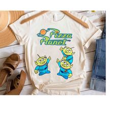 Disney Pixar Toy Story Funny Aliens Pizza Planet Space  Shirt, Magic Kingdom Holiday Unisex T-shirt Family Birthday Gift