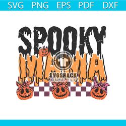 Checkered Spooky Mama Pumpkin SVG Graphic Design File