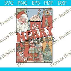 Retro Merry Christmas Santa Claus SVG Graphic Design File