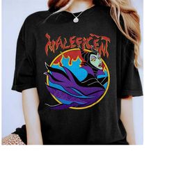 Vintage Disney Villains Sleeping Beauty Maleficent Flame Portrait 90s Shirt, Unisex T-shirt Family Birthday Gift Adult K