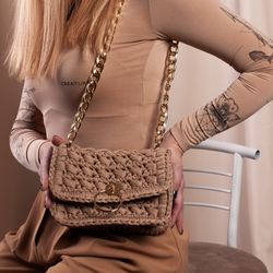 Crochet bag pattern, Video tutorial in English and PDF pattern Bonnie crochet bag, polyester rope bag DIY, crochet bag