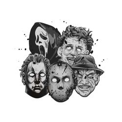 Retro Scary Characters Jason Horror PNG Sublimation File