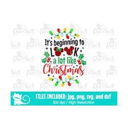 It's Beginning To Look A Lot Like Christmas SVG, Mouse Family Vacation Trip, Digital Cut Files svg dxf jpeg png, Printab