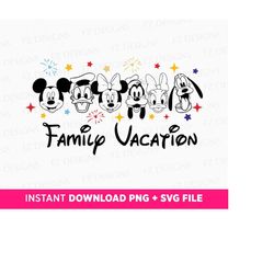 Family Vacation Svg, Mouse and Friends Svg, Family Trip Svg, Magical Kingdom, Vacay Mode, Png Svg Files For Print, Insta