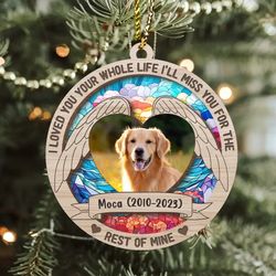 Personalized Memorial Dog Loss Suncatcher, Custom Your Dog Photo Suncatcher Ornament, Memorial Gift
