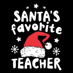 santa's favorite teacher svg, christmas teacher svg, christmas santa hat svg, logo christmas svg, instant download