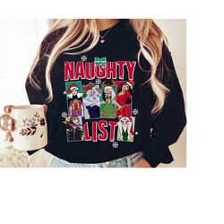 Disney Naughty List of Villains characters Christmas Light Shirt, Evil Queen, Maleficent, Ursula, Disneyland Vacation Fa