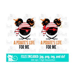 BUNDLE A Pirate's Life For Me SVG, Family Halloween Vacation Trip Shirt Design, Digital Cut Files svg dxf png jpg, Print