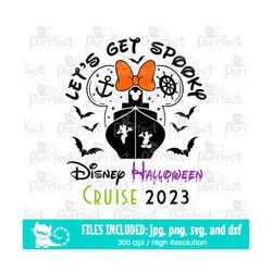 Mouse Halloween Cruise 2023 Let's Get Spooky Girl SVG, Family Trip Digital Cut Files svg dxf png jpg, Printable Clipart,