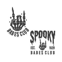 Skeleton Hand Spooky Babes Club Est 1629 SVG Download