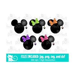 Mouse Spider Web Ear SVG, Halloween 2022 Spiders SVG, Digital Cut Files in svg, dxf, png and jpg, Printable Clipart, Ins