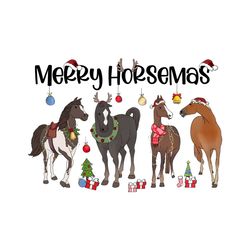 Merry Horse Mas Funny Western Christmas PNG Download