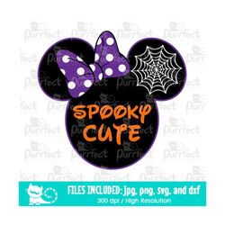 Spooky Cute Girl Mouse SVG, Cute Halloween Shirt Design for Kids Vacation Trip, svg dxf png jpg, Printable Clipart, Inst
