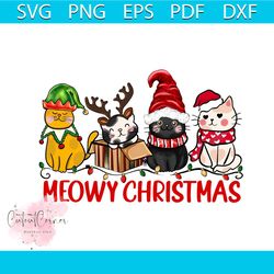 Meowy Christmas Happy Cat Year PNG Sublimation Download