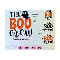 The Boo Crew Svg, Custom Halloween Svg, Kids Halloween Png, Halloween Party Svg,Family Matching,Cute Ghost Svg,Halloween