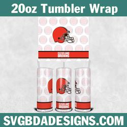 Cleveland Browns Football Tumbler 20oz Template, Football Tumbler Wrap, 20oz NFL Tumbler Template, NFL Tumbler Wrap