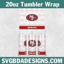49ers Football Tumbler Wrap, NFL Football Tumbler Wrap, San
