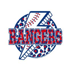 Lightning Leopard Baseball Rangers SVG Cutting Digital File