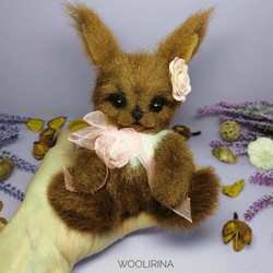 Small Squirrel Plush Toy, Movable Stuffed Animal Toys, Cuddly Teddy Bear, Furry Plushie Animal, Handmade Wild Animals Ro