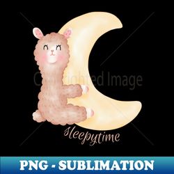 Cute and Smart Cookie Sweet little llama sleeping on a moon cute baby outfit - Modern Sublimation PNG File - Enhance Your Apparel with Stunning Detail
