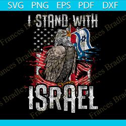Vintage USA Eagle Stand With Israel PNG Sublimation File