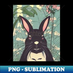 With My New Zealand Rabbit Girl in Floral Jungle - Premium PNG Sublimation File - Enhance Your Apparel with Stunning Detail
