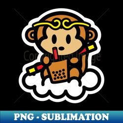 Monkey King Boba Tea - PNG Transparent Digital Download File for Sublimation - Add a Festive Touch to Every Day