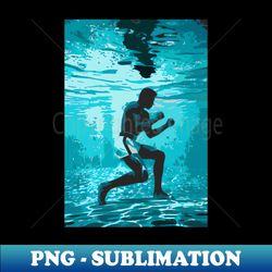 muhammad ali underwater boxing - decorative sublimation png file - perfect for personalization
