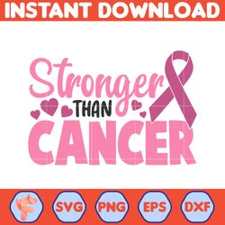 breast cancer svg, stronger than cancer svg, cancer awareness, instant download, ribbon svg