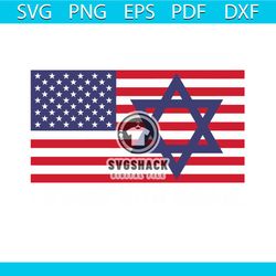 Vintage Jewish I Stand With Israel USA Flag SVG Download