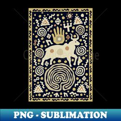 Shaman Bull in the Maze Ritual - PNG Transparent Sublimation Design - Perfect for Sublimation Art