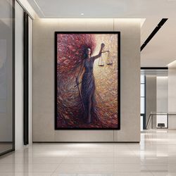 God Of Justice Canvas Wall Decor , Libra Canvas Print , Goddess Of Equality Canvas Home Decor , Ready To Hang Canvas