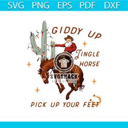 Cowboy Christmas Giddy Up Jingle Horse SVG File For Cricut