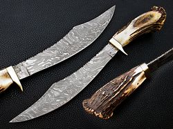 Top quality Custom Handmade Damascus steel hunting bowie knife, best gift for men, gift for friend, gift for him