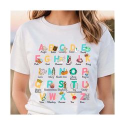 Biblical Alphabet Shirt Svg, Christian Png Shirts For Kids, Biblical Toddler Tee Design, Kids Religious Sublimation, Bib