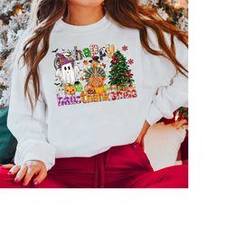 HalloThanksMas Shirt, Thanksgiving Sweater, Holiday Gnome Shirt, Halloween Shirt, Christmas Shirt, Holiday Season Shirt,