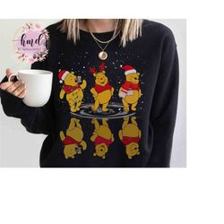 Cute Santa Winnie the Pooh Dancing Christmas Sweater, Disney Mickey's Very Merry Xmas Party Tee, Disney Disneyland Vacat