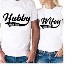 Hubby & Wifey Since 2028 Couples Set Cut Files | Cricut | Silhouette Cameo | Svg Cut Files | Digital | PDF | Eps | DXF |