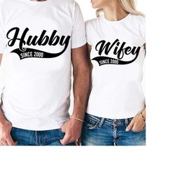 Hubby & Wifey Since 2000 Couples Set Cut Files | Cricut | Silhouette Cameo | Svg Cut Files | Digital | PDF | Eps | DXF |
