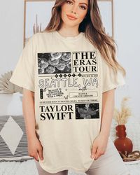 seattle, wa night 2 shirt, surprise songs, message in a bottle & tied together with a smile, eras tour merch, taylor swi