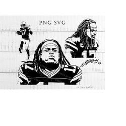 4 different files in SVG PNG JPG files  Davante Adams  Wall art print files for cut Instant digital files American footb