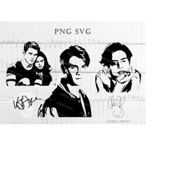 5 different files in SVG PNG JPG files Silhouette Wall art print files for cut Instant digital files Riverdale actors
